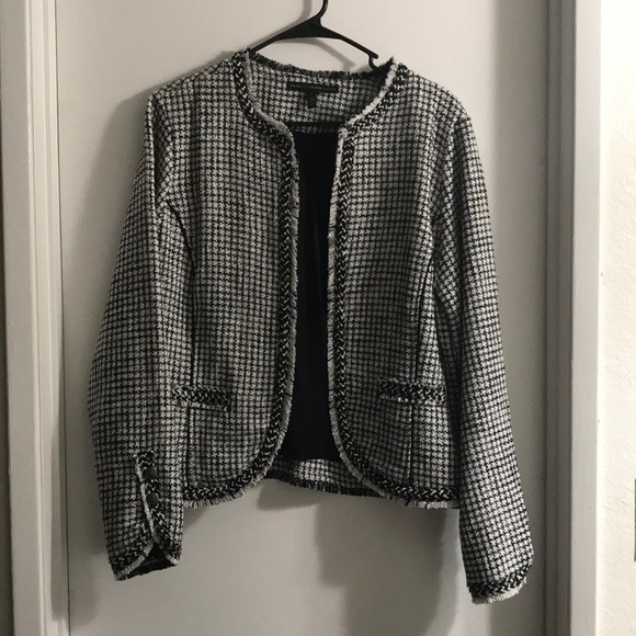 White House Black Market Houndstooth Tweed Jacket - Picture 1 of 5